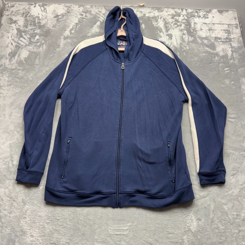 Marine Layer Sport Hoodie Men's Blue XL Weekend Preppy Full Zip Luxury Casual